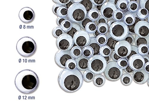 Assortiment de 116 Yeux oeil ronds à pupille mo...
