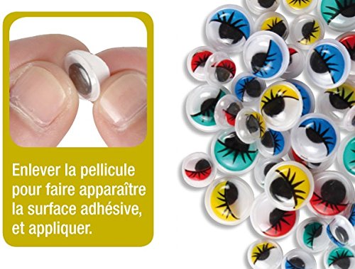 Assortiment de 48 Yeux adhésifs de couleur avec...