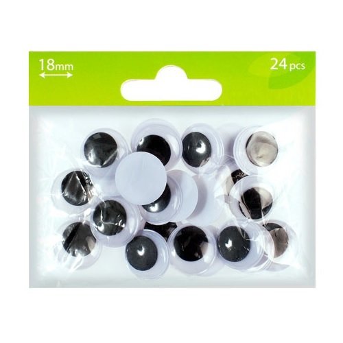 24 Yeux oeil avec pupille mobile noir à coller ...