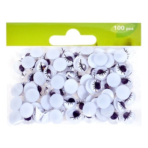 100 Yeux oeil avec pupille mobile noir et cils ...