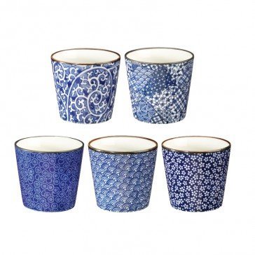 Fabriqué au Japon Tasses Mozaiku - Japon 15cl (5 décors) en coffret de 5 code EAN 3700616448193 