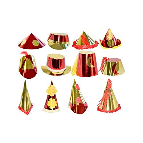 CHAPEAU GRAND MODELE METAL ROUGE/OR (50)