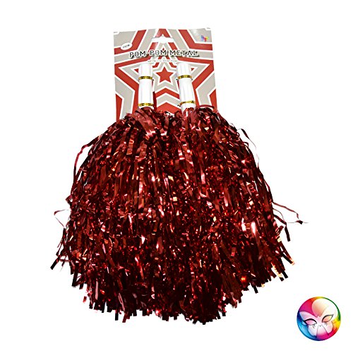 Pompom Metal - Couleur : Rouge 23 Cm , La Paire