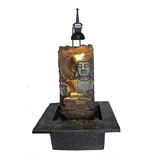 Scfr14 mur bouddha fontaine d'intérieur marron ...