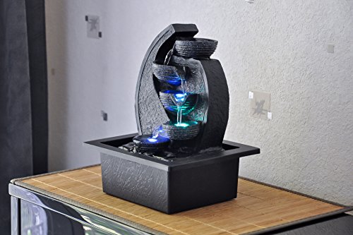 Zen'Light CASCADE-V2 Fontaine Polyrésine Gris/N...