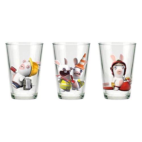 LAPINS CRETINS Lot de 3 Verres 32,5 cl
