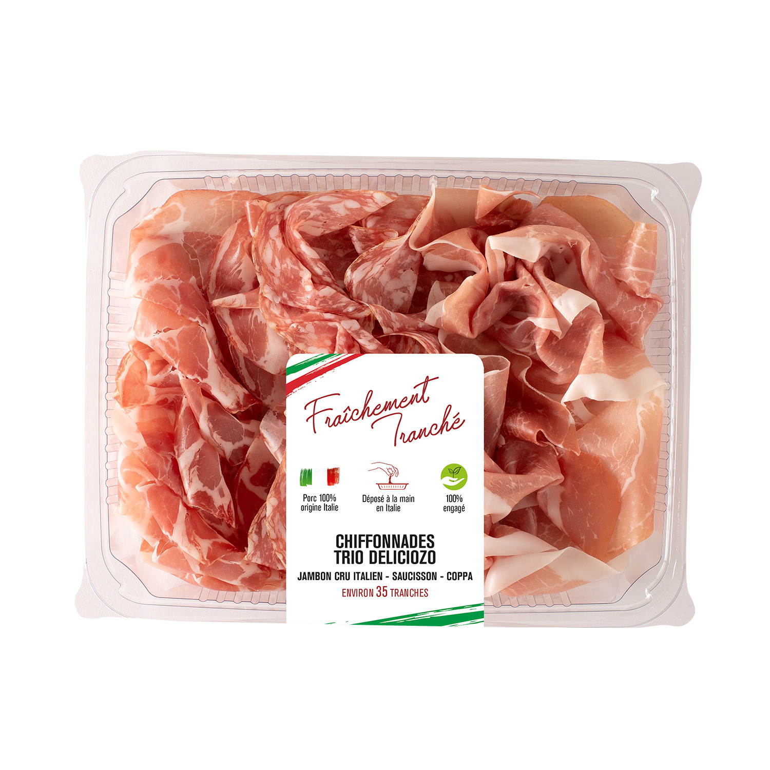  Chiffonnade trio deliciozo jambon cru italien saucisson coppa CORTE DEL GUSTO code EAN 3700656405538 