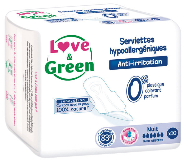 SERVIETTES HYPOALLERGÉNIQUES ANTI-IRRITATION LO...