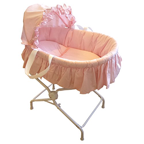 Couffin bébé avec textile coloris rose et son s...