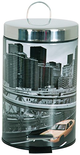 100458 poubelle imprimé new york inox/polypropy...