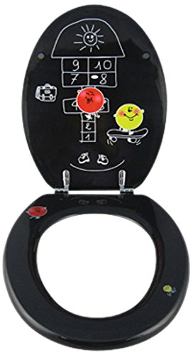 140770 marelle abattant wc mdf/inox noir imprim...