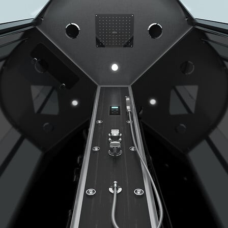 AURLANE Cabine de douche 1/4 de cercle 95x95x21...