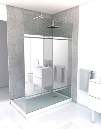 AURLANE AURLANE Paroi de douche à l'italienne avec bande miroir - 200x140cm code EAN 3700710228783 
