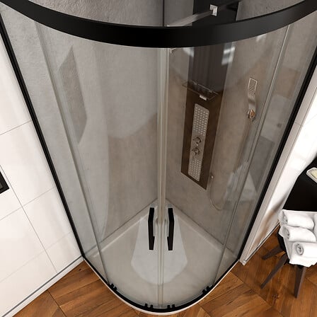 Paroi porte de douche quart de cercle 90- 90x90...
