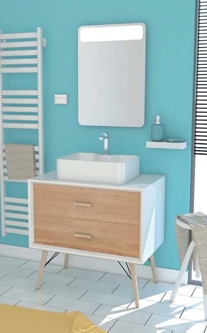  MEUBLE DE SALLE DE BAINS + MIROIR “FJORD”(2) code EAN 3700710234852 