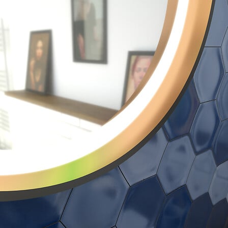 AURLANE Miroir salle de bain rond - diamètre 55...