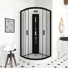 AURLANE Cabine de douche LIFT UP BLACK 1/4 de c...