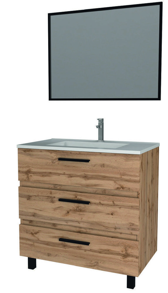 ENSEMBLE MEUBLE + MIROIR(1) “TETRA 80” 3700710238928 (3700710238928)
