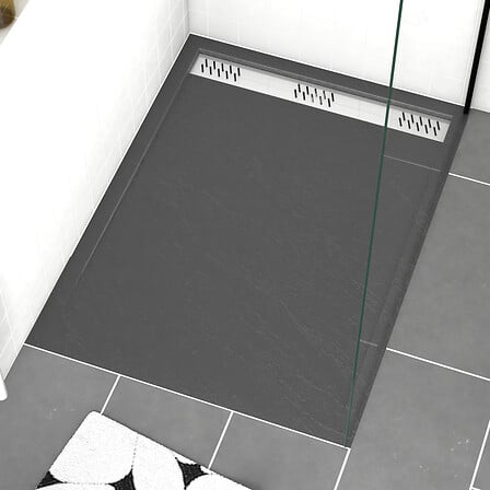 Receveur en acrylique Gris Effet Pierre 90x120x...