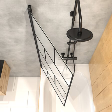 AURLANE AURLANE Pare baignoire rabattable sérigraphié 75x125cm - Finition Noi ... code EAN 3700710243724 