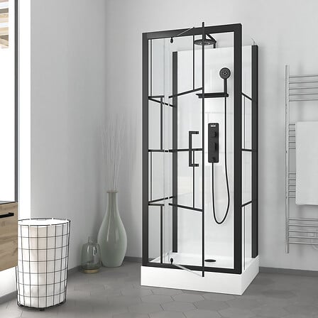 Cabine de douche Carrée 80x80x213 cm - Porte pi...