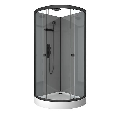 AURLANE Cabine de douche 1/4 de cercle 90x90x21...