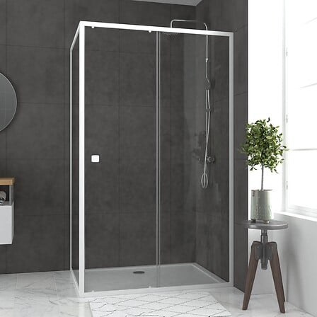 AURLANE Pack porte de douche Coulissante blanc ...