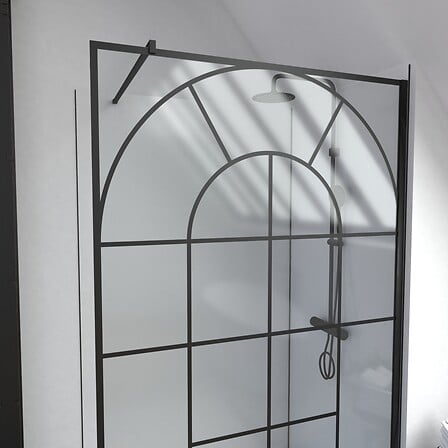 Paroi de douche déco 120x195cm - cadre et barre...