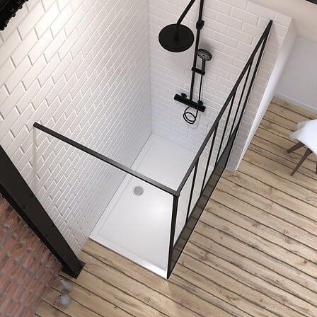 AURLANE Pack Paroi de douche 120x200 cm noir ma...