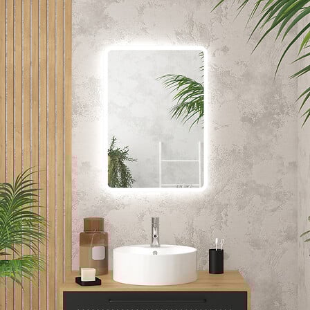 Miroir salle de bain avec eclairage LED - 50x70...