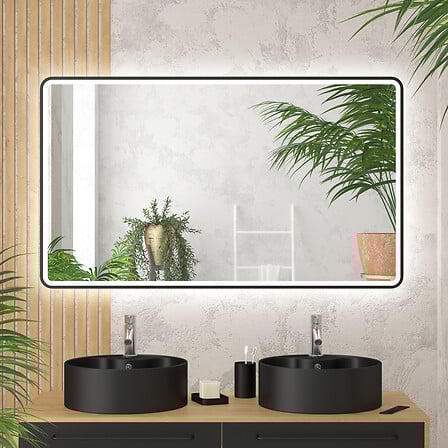 Miroir salle de bain avec eclairage LED et cont...