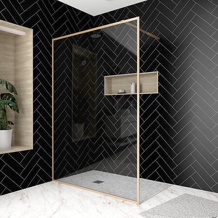 AURLANE Paroi de douche 140x200 cm - Cadre et b...