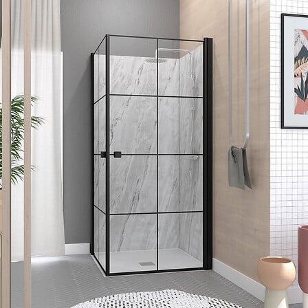 Portes de Douche en Angle 90x90x190 cm - Motifs...