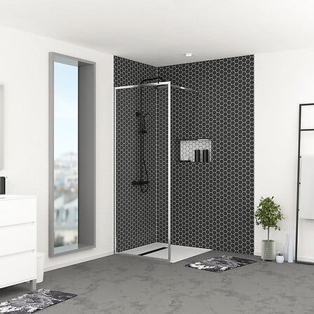 AURLANE Paroi de Douche 80x200 cm - Cadre et Br...