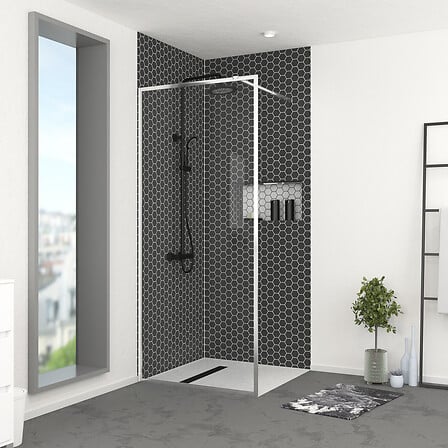 AURLANE Paroi de Douche 90x200 cm - Cadre et Br...