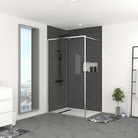 AURLANE AURLANE Paroi de Douche 120x200 cm - Cadre et Bras Aluminium Chrome - ... code EAN 3700710258476 