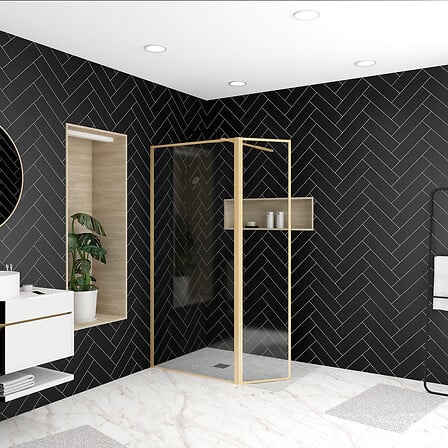 Paroi de Douche avec Volet Pivotant 90+40x200 c...