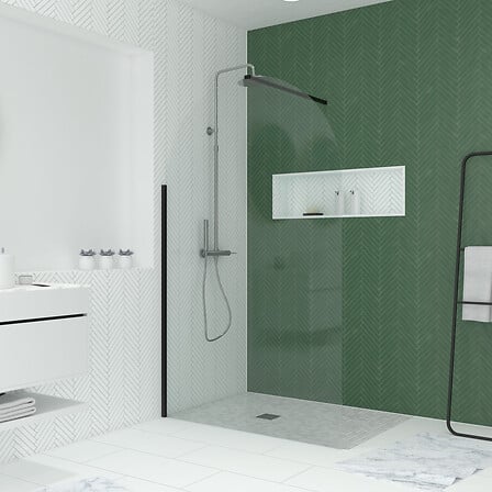 Paroi de Douche arrondie 120x200 cm - Profilé N...