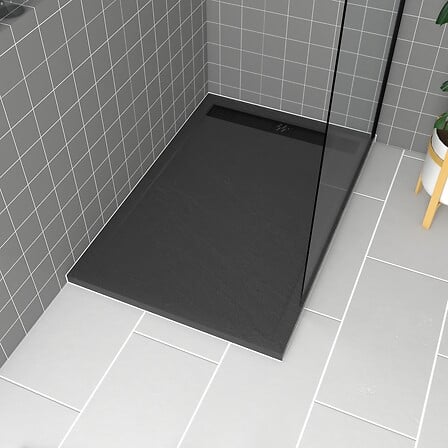 AURLANE AURLANE Receveur en acrylique Gris Effet Pierre 80x120x4 cm + Grilles ... code EAN 3700710262206 