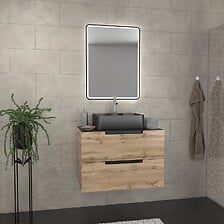 AURLANE Meuble salle de bains 80 cm 2 tiroirs -...