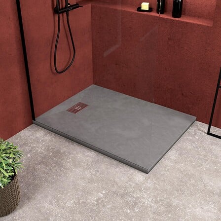 AURLANE Pack Receveur Gris Effet Pierre 120x90 cm et Grille décor Lin ... code EAN 3700710262794 