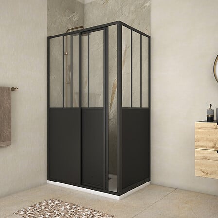 Pack Porte de Douche Coulissante et Retour 'Typ...