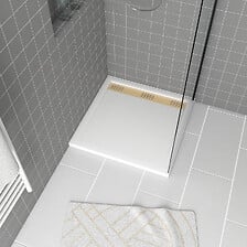 AURLANE Receveur en acrylique Blanc 80x80x4 cm ...