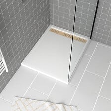 AURLANE Receveur en acrylique Blanc 80x100x4 cm...