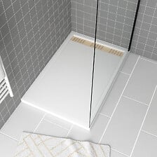 AURLANE AURLANE Receveur en acrylique Blanc 80x120x4 cm + Grilles Linéaires C ... code EAN 3700710265153 