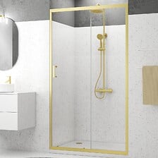 AURLANE Porte de douche Coulissante 120x200cm - Profilés Or Doré Bros ... code EAN 3700710265207 