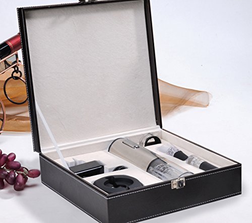 SHOPINNOV Mallette Oenologie 5 pièces avec Tire-bouchon électrique Bec verseur 3700716117807 Shopinnov