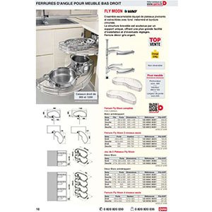 VIBO Ferrure d'angle pour meuble bas droit fly moon complet - VIBO 3700718622156 (3700718622156)
