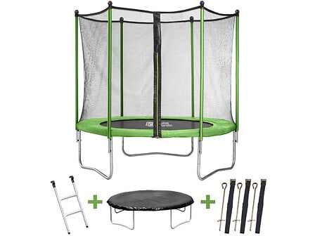 HABITAT ET JARDIN Trampoline "Yoopi 2" - Ø 2.44 m - Avec filet + échelle + couv ... code EAN 3700746419551 