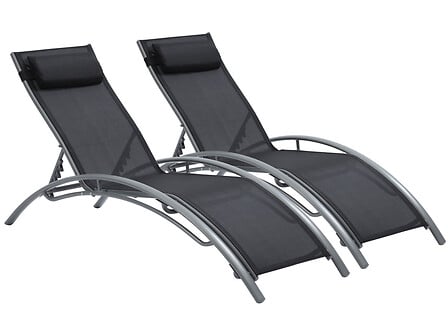 HABITAT ET JARDIN Bain de soleil en aluminium "Beauty" - Phoenix - Noir - Lot d ... code EAN 3700746436961 